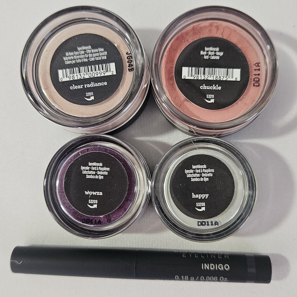 NWT BareMinerals 4 SEALED Minis Eye Shadow & Blush + Travel Liner & 2 Brushes - Picture 2 of 4